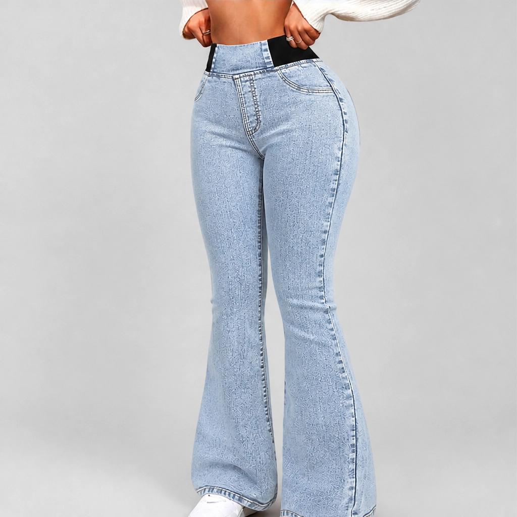 Curvelleโข โ High-Waisted Stretch Flared Slim-Fit Women's Jeans + 50% OFF