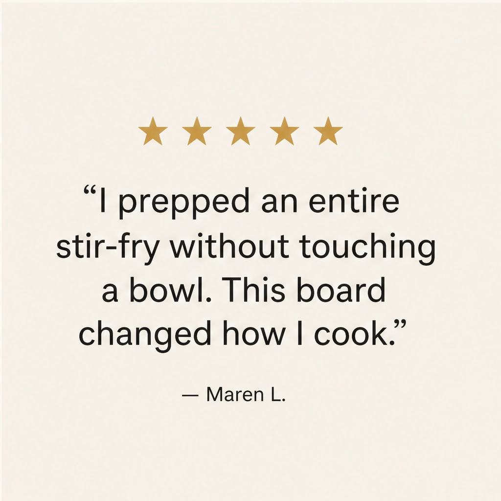 Larderboardโข โ Bamboo Prep Board with Built-In Stainless Steel Trays + 50% OFF