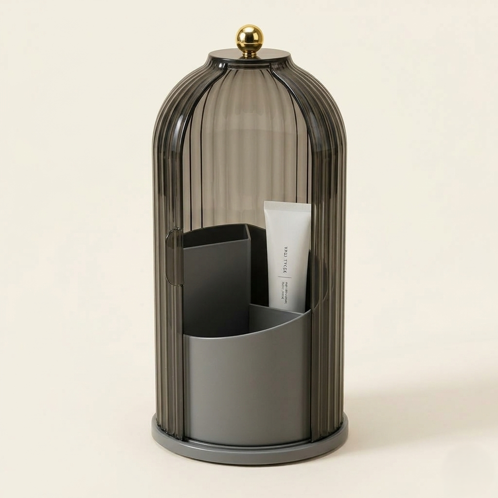 Clochรจreโข โ Dome Cover Toothbrush & Vanity Organizer with 360ยฐ Rotating Tray + 50% OFF
