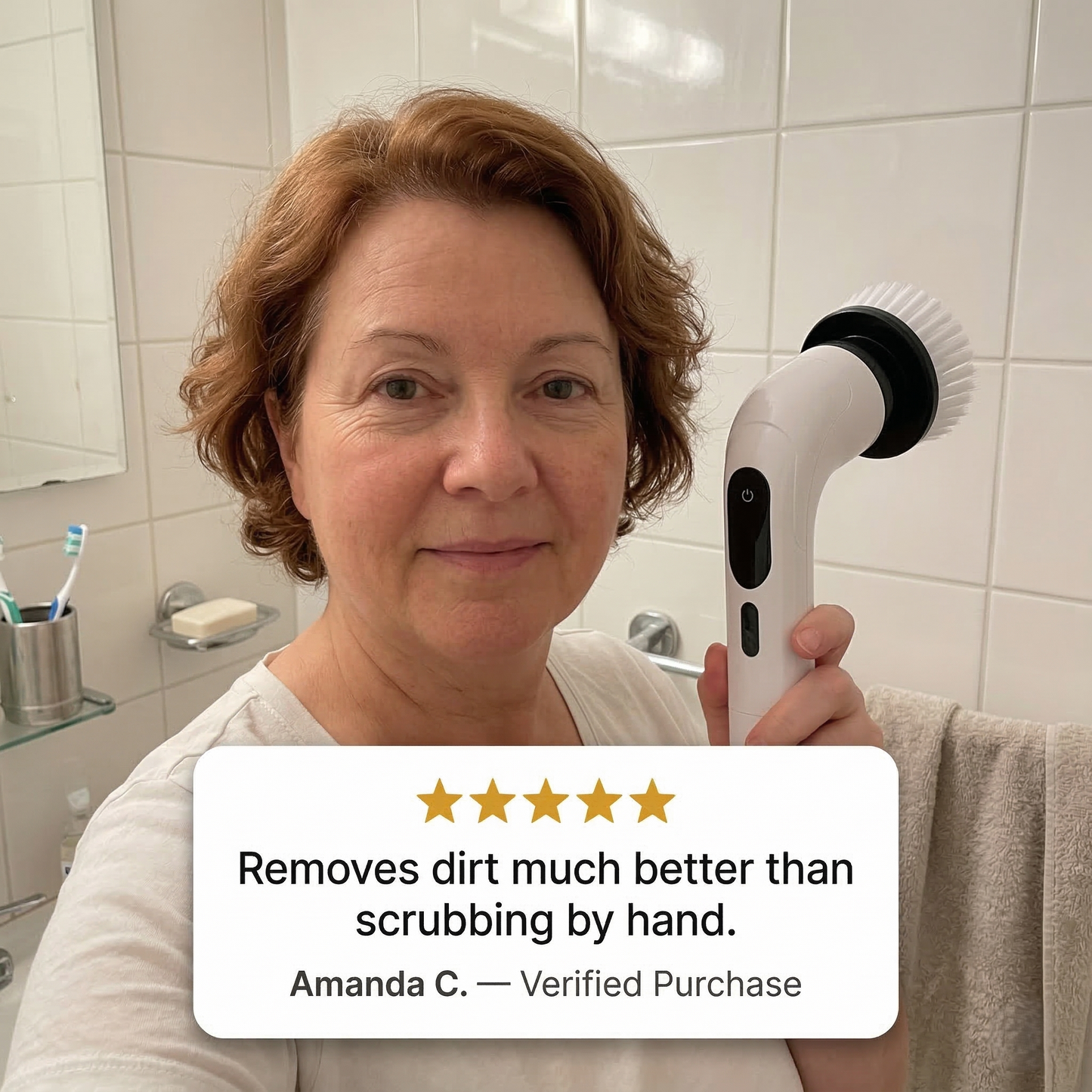 Skrubexโข โ 9-in-1 Electric Cleaning Brush with 6 Brush Heads, IPX7 Waterproof, 3-Speed Motor for Bathroom, Kitchen & Car +50% OFF