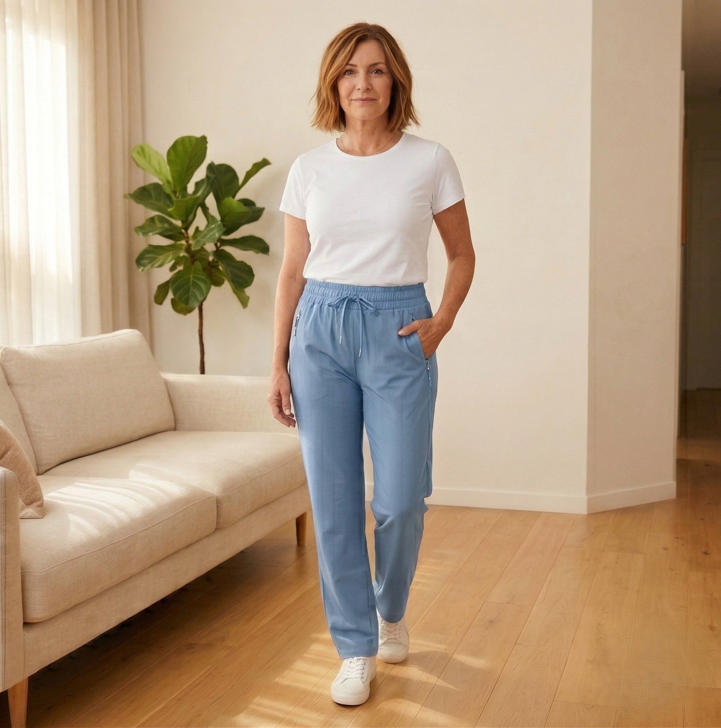 Stridewellโข โ Ultra Soft Stretch Casual Pants for Women | Breathable Fabric | Elastic Waist | Zipper Pockets+ 50% OFF