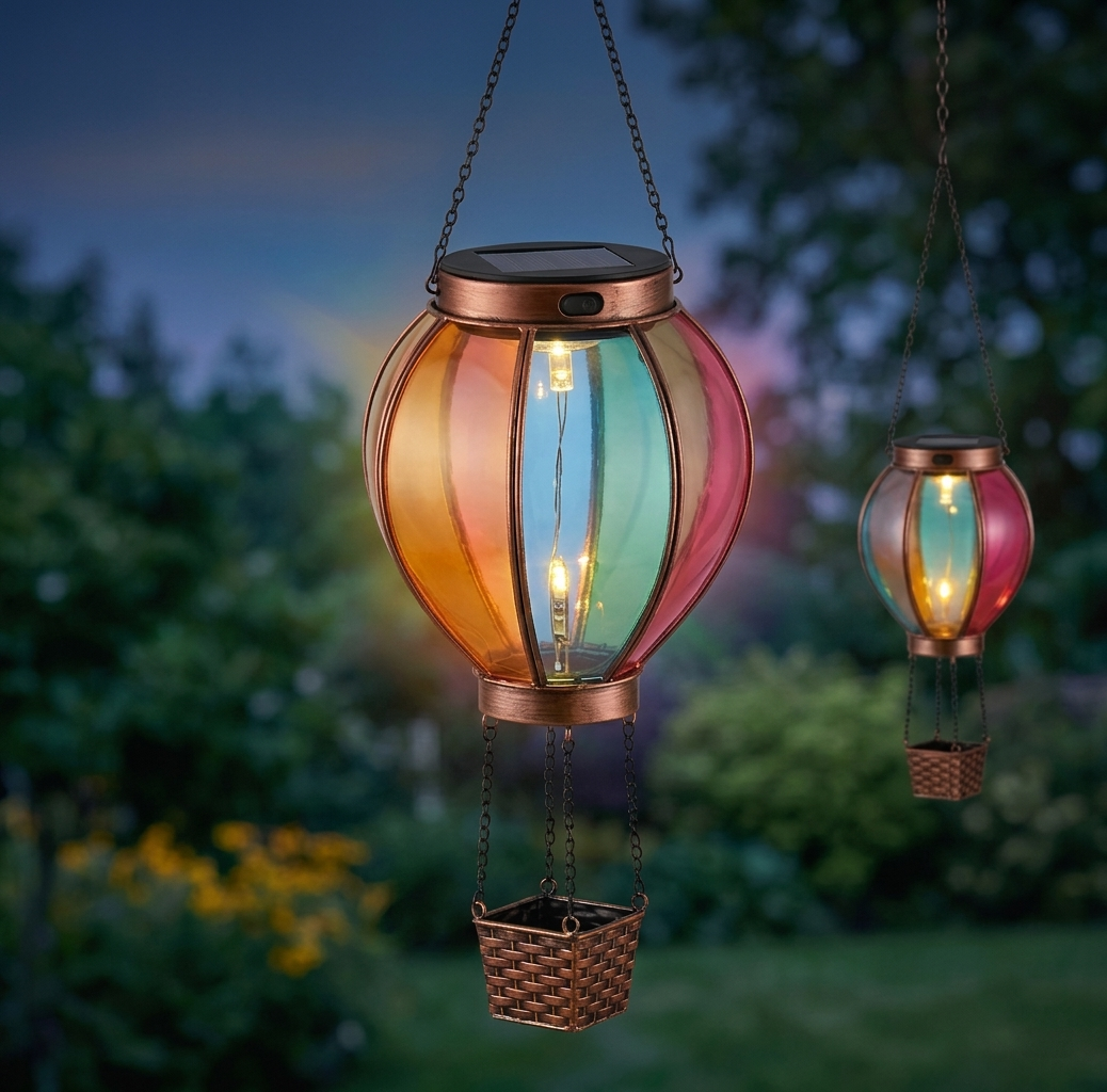 Amberwickโข โ Solar Fire-Glow Hot Air Balloon Hanging Lantern +50% OFF