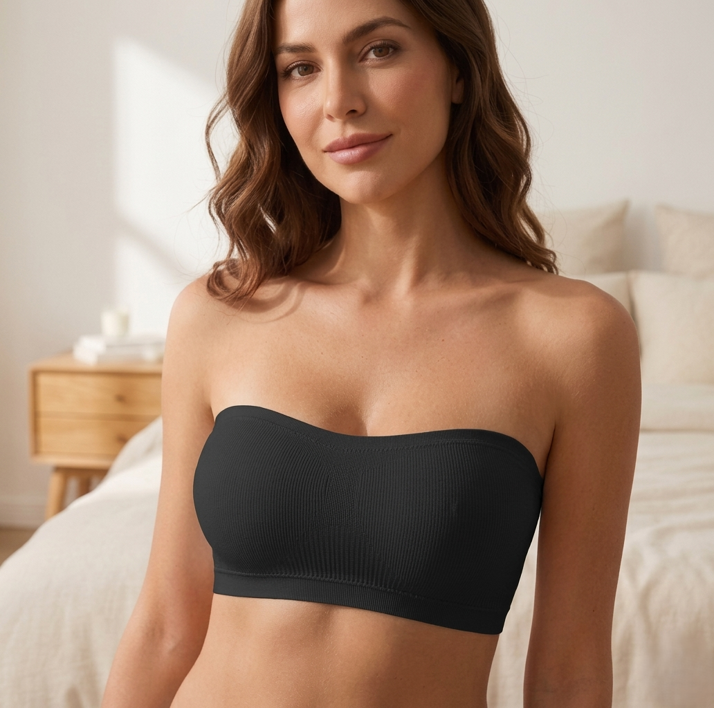 Bandoraโข โ Stay-Put Wireless Bandeau Bra with Silicone Grip & Removable Pads +50% OFF