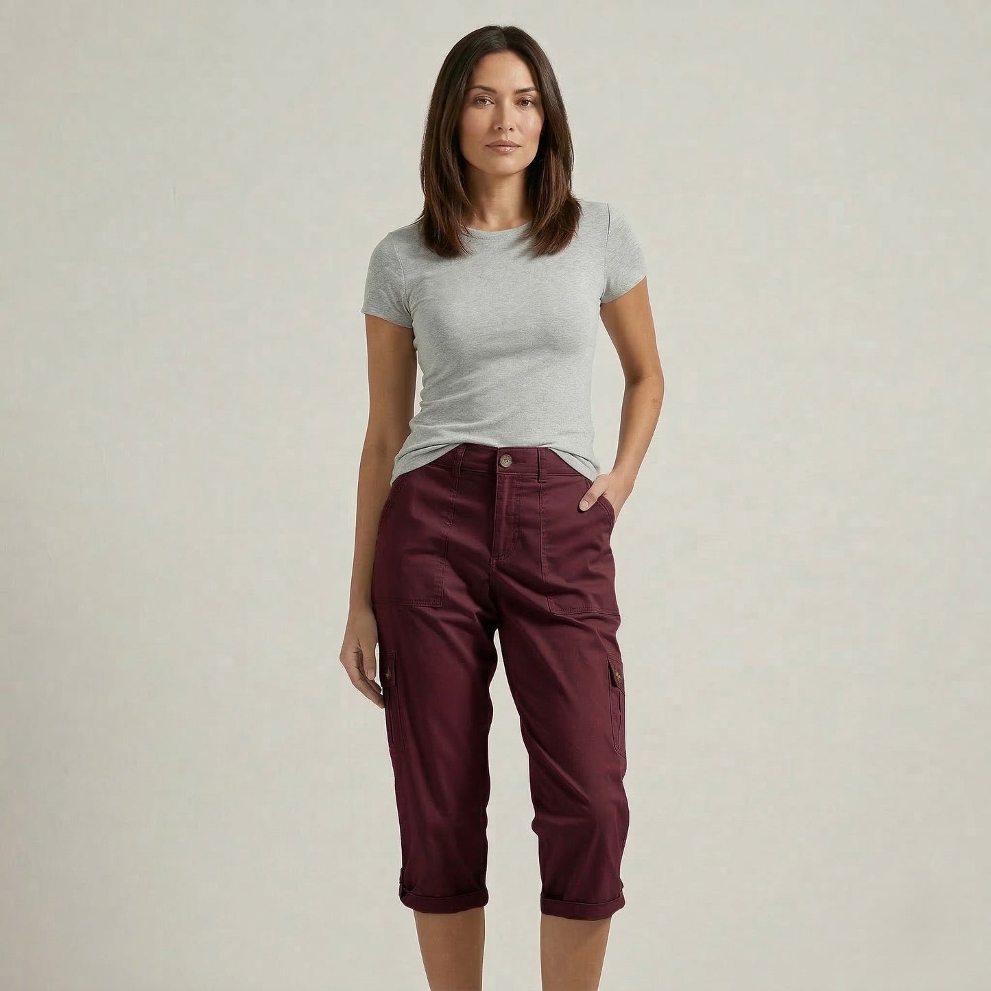 Stridewellโข โ Stretch Cargo Capri Pants for Women | Multi-Pocket | S-2XL +50% OFF