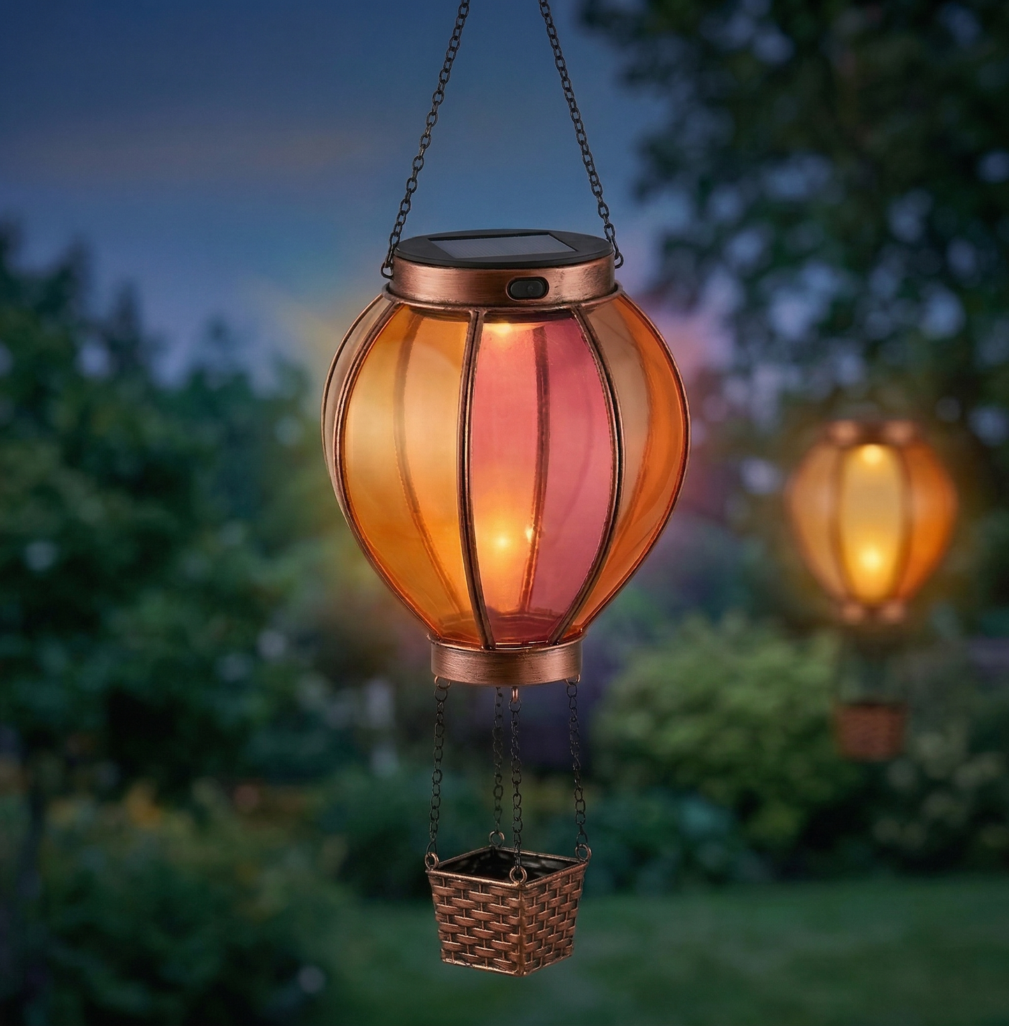 Amberwickโข โ Solar Fire-Glow Hot Air Balloon Hanging Lantern +50% OFF