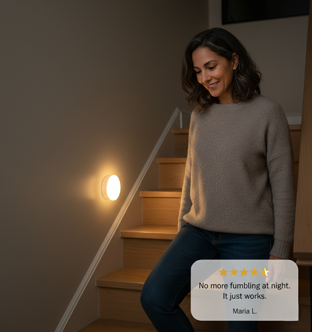 Pathglowโข โ Rechargeable Motion Sensor LED Lights (3-Pack ) + 50% OFF