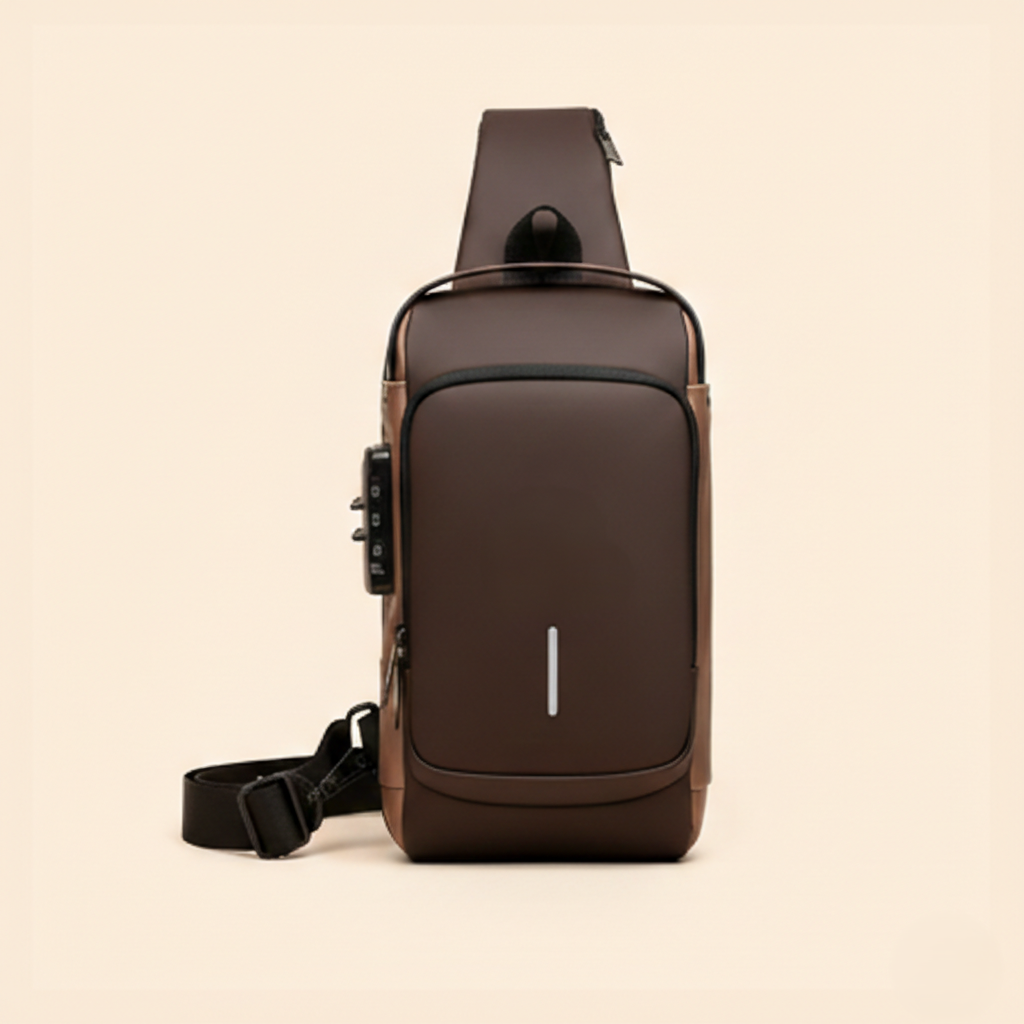 Sentryโข โ Anti-Theft Waterproof Sling Bag with Combination Lock & USB Charging + 50% OFF