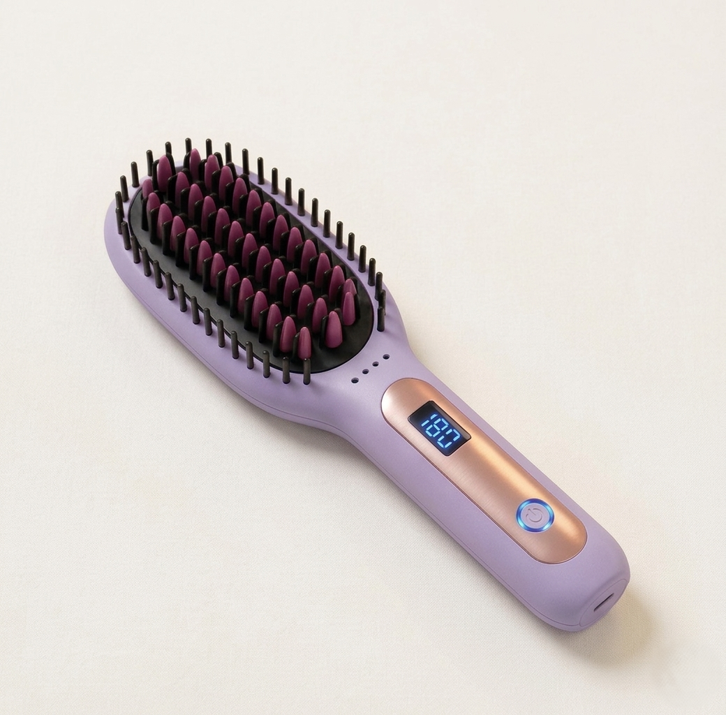 Veluraโข โ Cordless Ionic Hair Straightener Brush | 3 Heat Settings, Anti-Scald, USB Rechargeable + 50% OFF