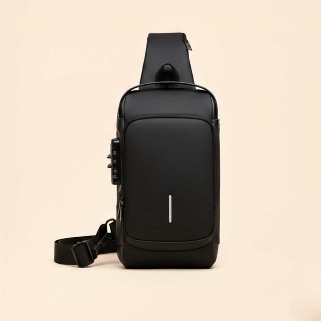 Sentryโข โ Anti-Theft Waterproof Sling Bag with Combination Lock & USB Charging + 50% OFF