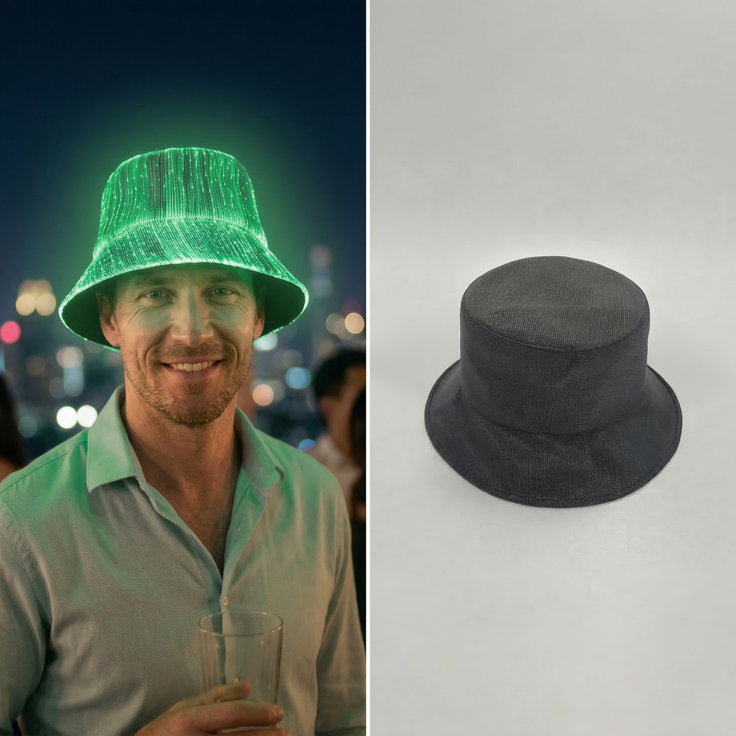 Vyluxโข โ Fiber Optic LED Bucket Hat | 7 Colors | USB Rechargeable + 50% OFF