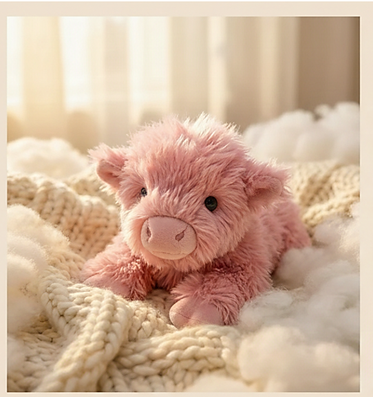 Cozellaโข โ Weighted Calming Plush Highland Cow for Anxiety & Cramp Relief + 50 % OFF