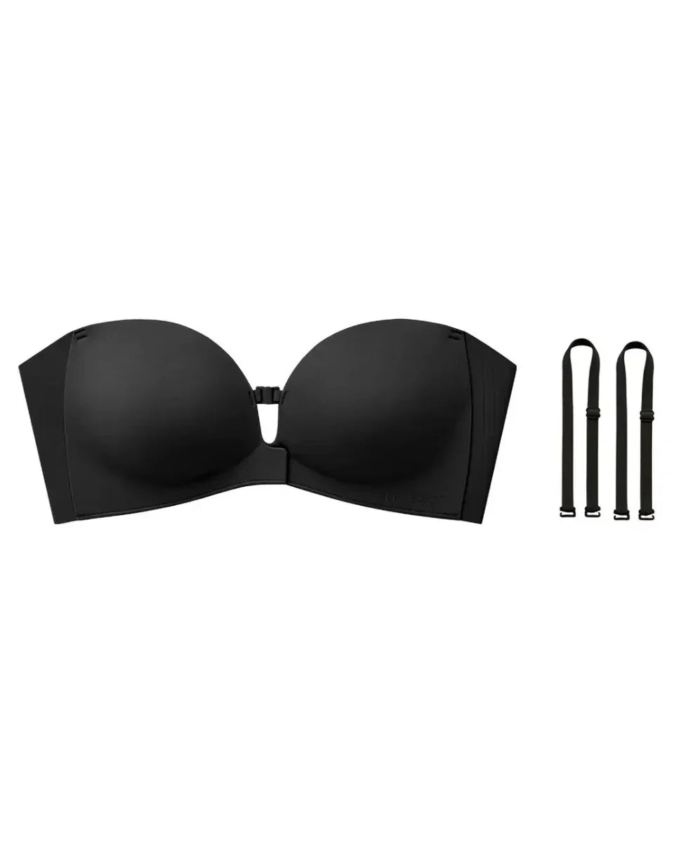 Curvelleโข โ Non-Slip Strapless Front-Closure Push-Up Bra + 50% OFF
