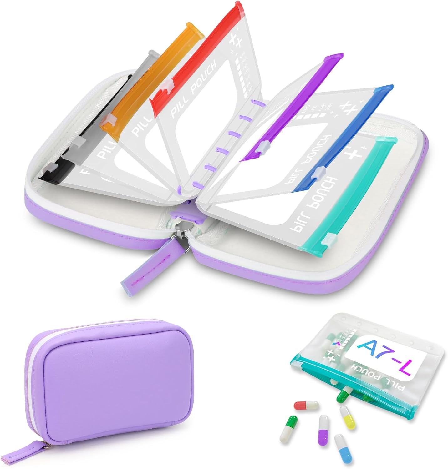 Apotheneโข โ Waterproof Binder Pill Pouch with 14 Color-Coded Daily Pockets + 50% OFF