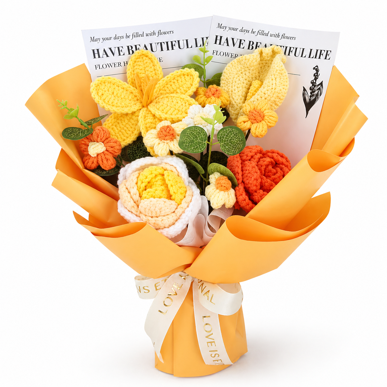 Heirloomโข โ Handcrafted 13-Piece Crochet Flower Bouquet + 50% OFF