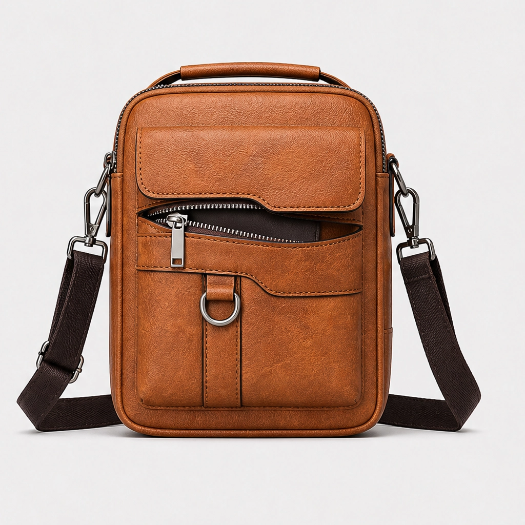 Hewsonโข โ Slim Multi-Compartment Waterproof PU Leather Crossbody Messenger Bag + 50% OFF