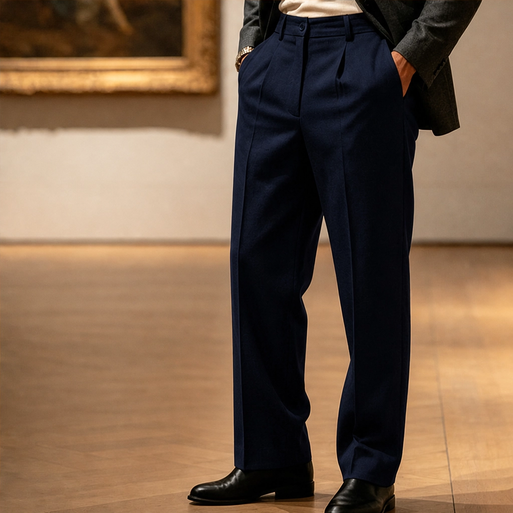 Foldcroftโข โ Pleated Wide-Leg Drape Trousers for Men + 50% OFF