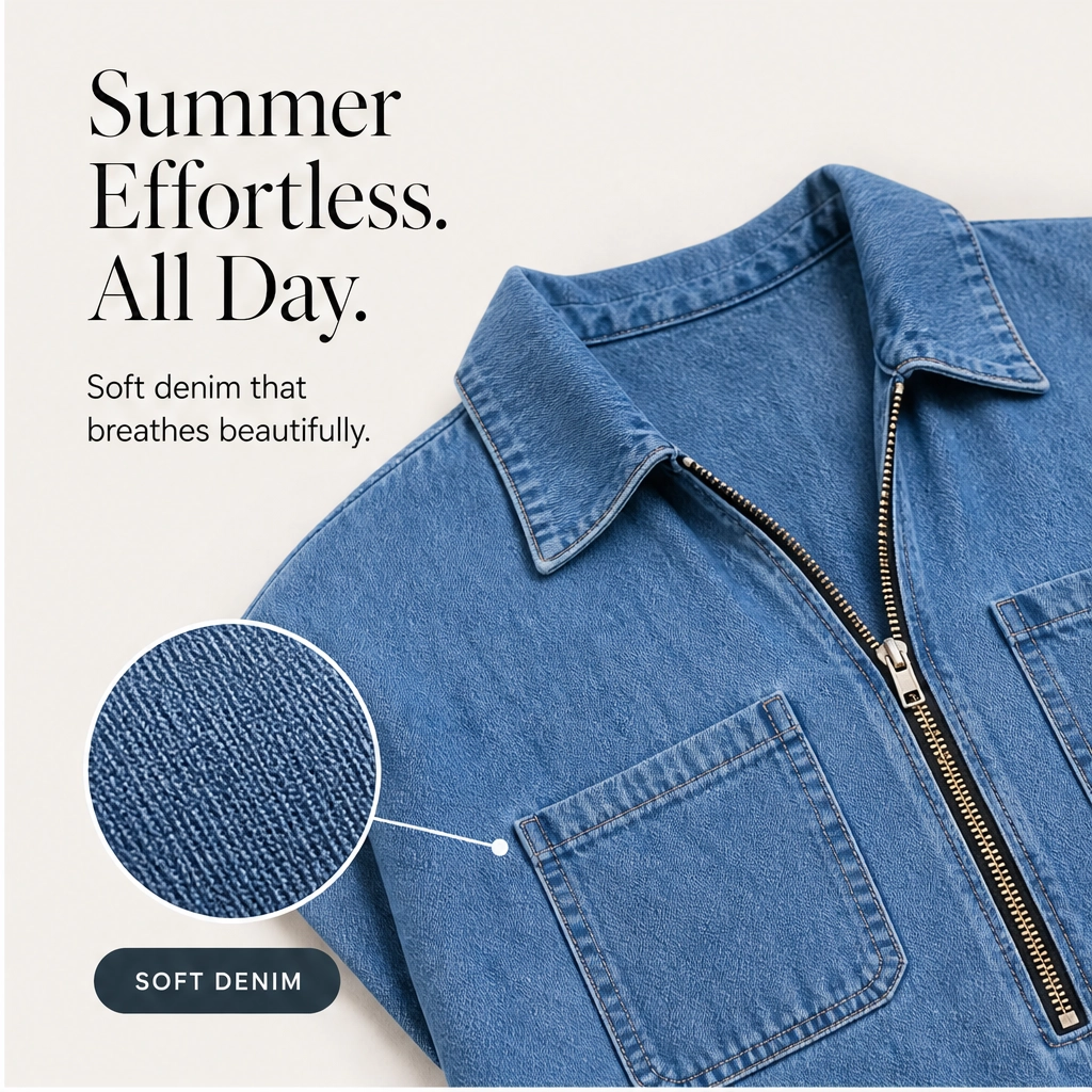 Willowdriftโข โ Convertible Zip Denim Midi Dress with Real Pockets + 50% OFF