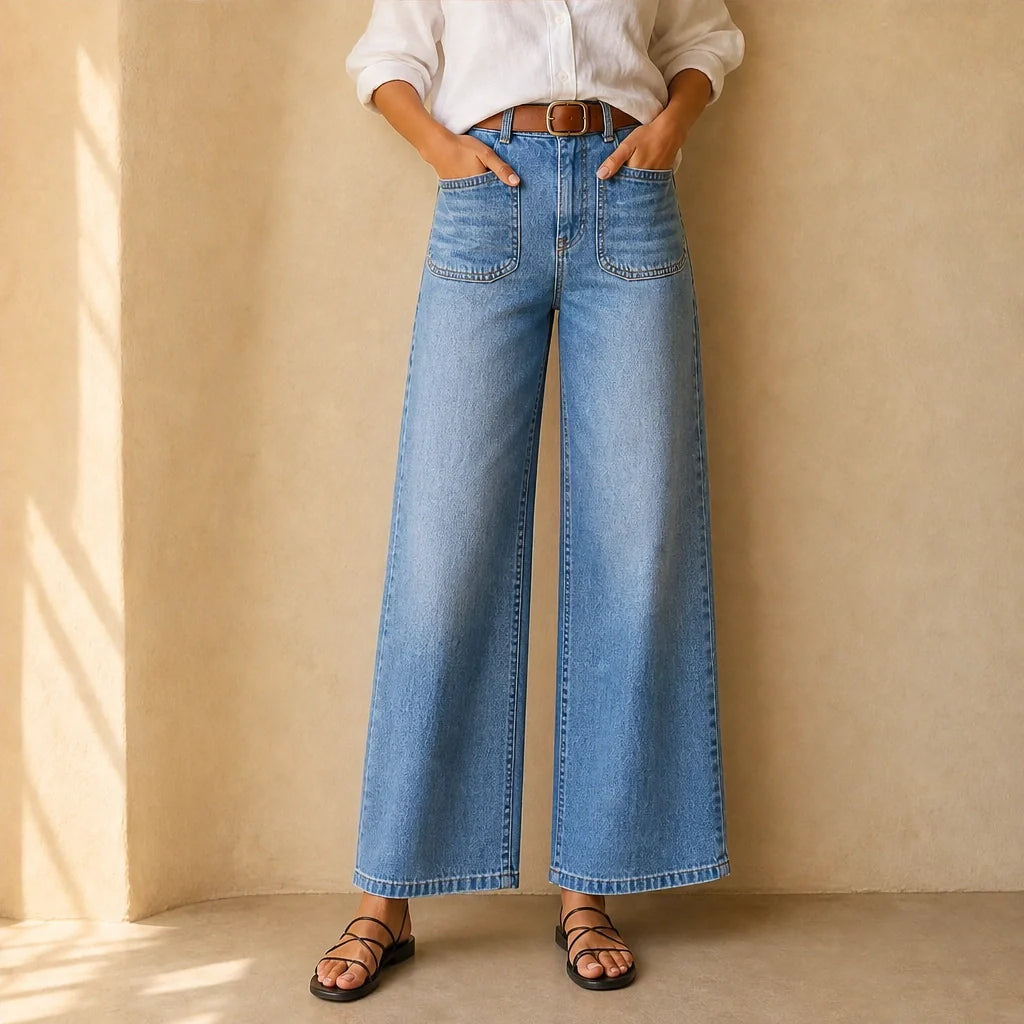Marloweโข โ High-Rise Wide-Leg Jeans with Soft Premium Denim + 50% OFF