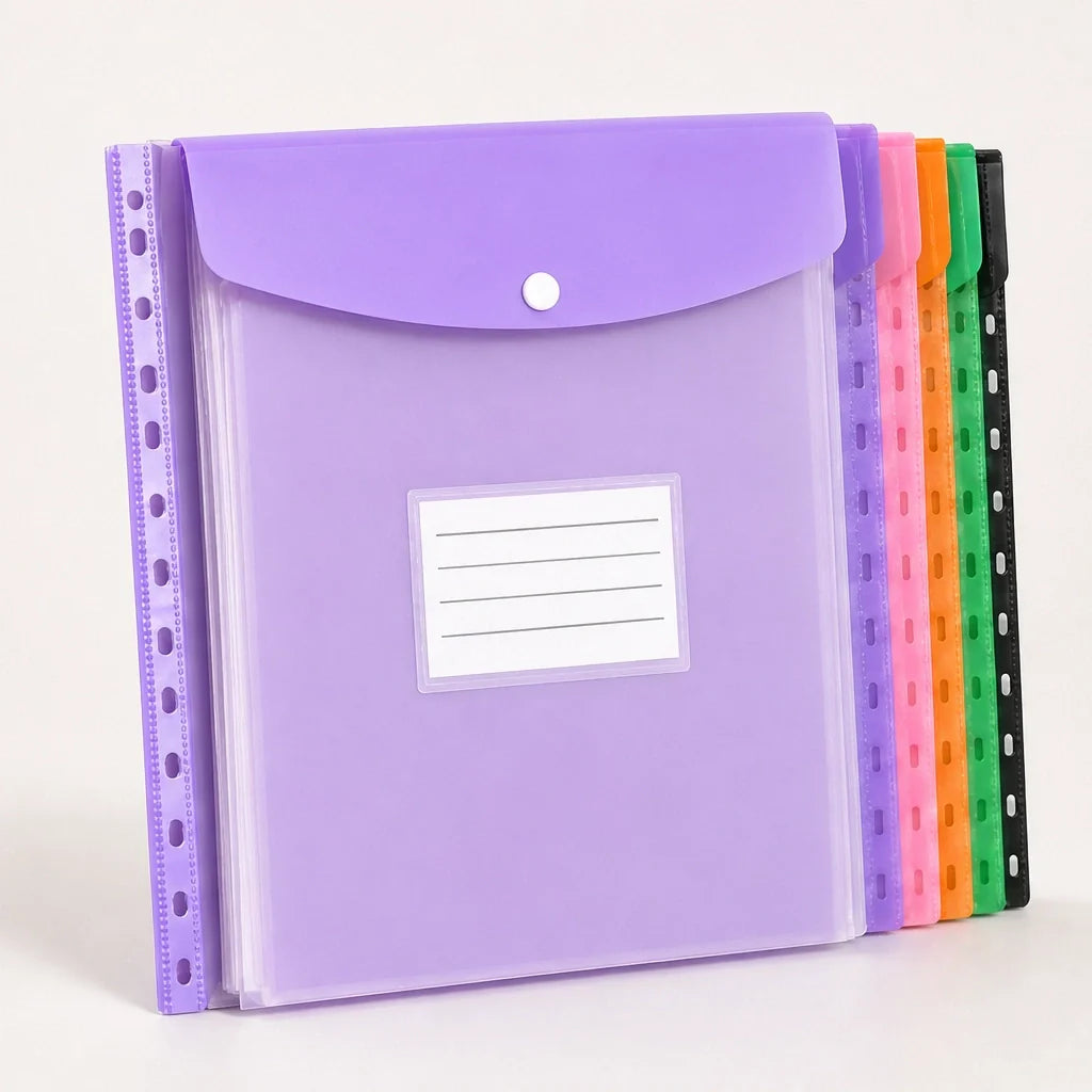 Stowrenโข โ Side-Opening A4 Binder Pockets with Snap Closure + 50% OFF