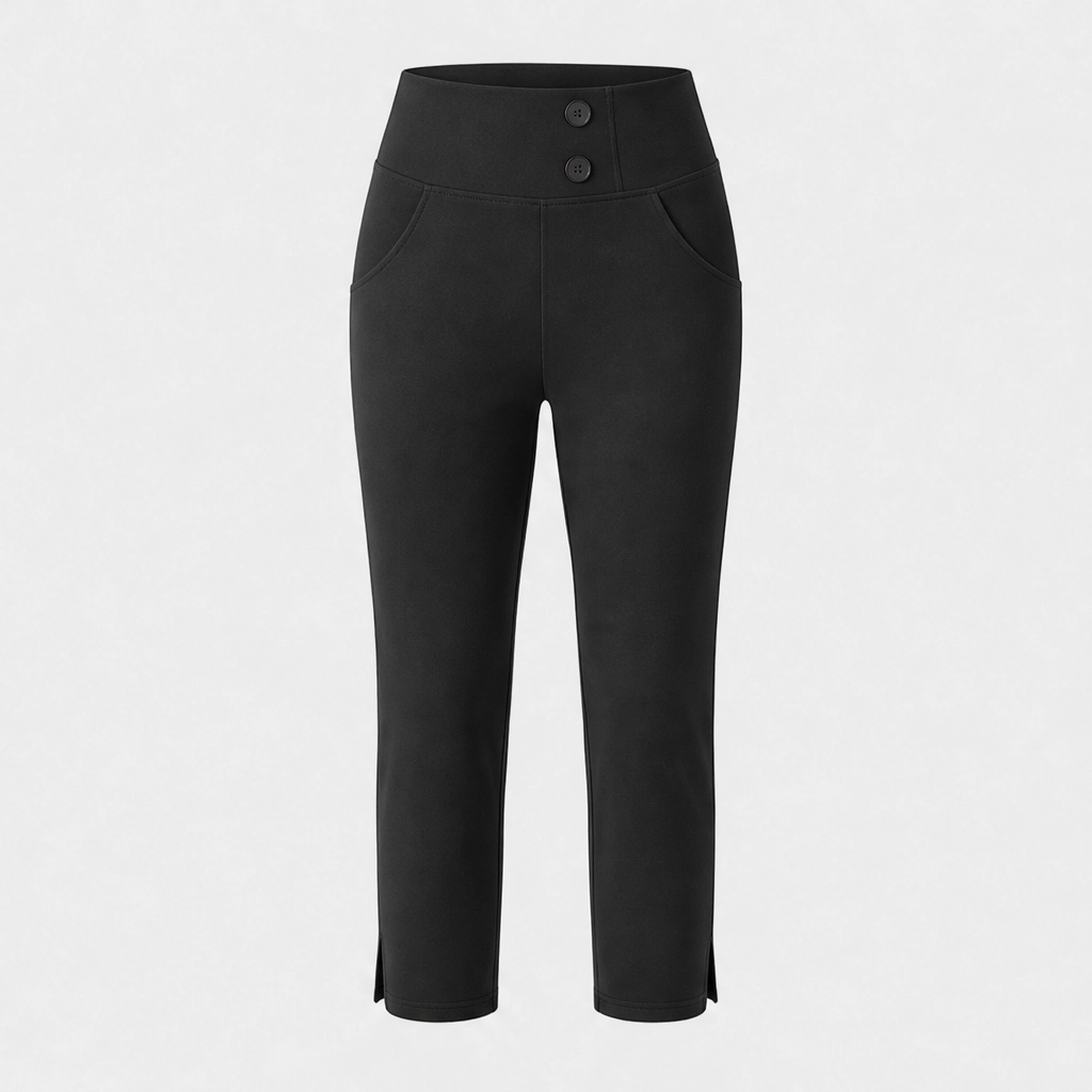 Curvelleโข โ High-Waist Tummy-Control Yoga Capri Trousers with Deep Pockets + 50% OFF