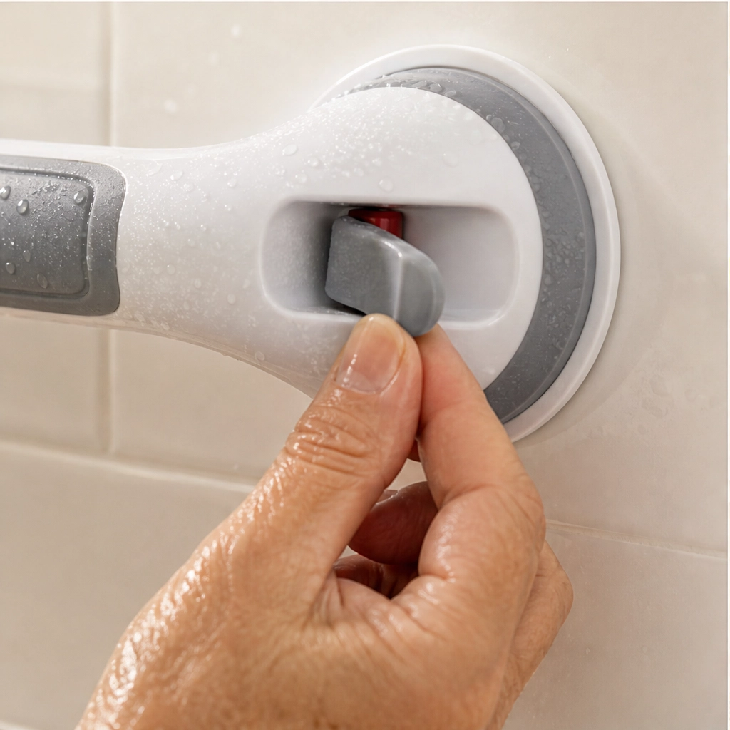 Steadwellโข โ Drill-Free Suction Grab Bar with Washable Reusable Grip + 50% OFF