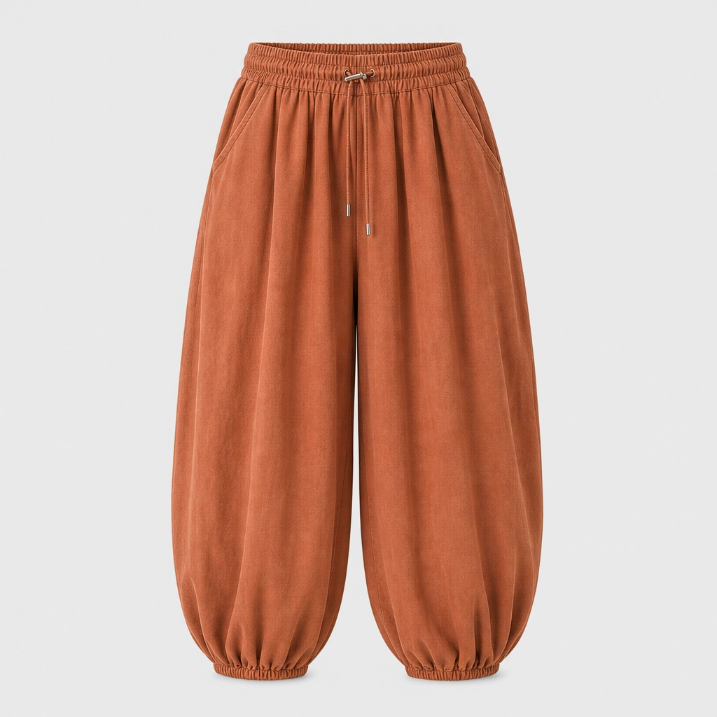 Drapelleโข โ Pleated Lantern Trousers with Adjustable Waist & Deep Pockets + 50% OFF
