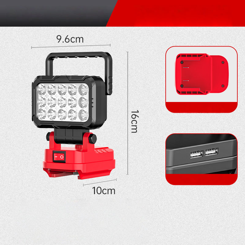 Beamcraftโข โ 180ยฐ Pivoting LED Work Light with Dual USB Power Bank & Universal Battery Fit + 50% OFF