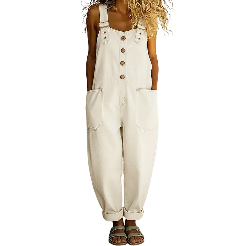 Larkmontโข โ Wide-Leg Vintage Buckle Denim Overalls + 50% OFF