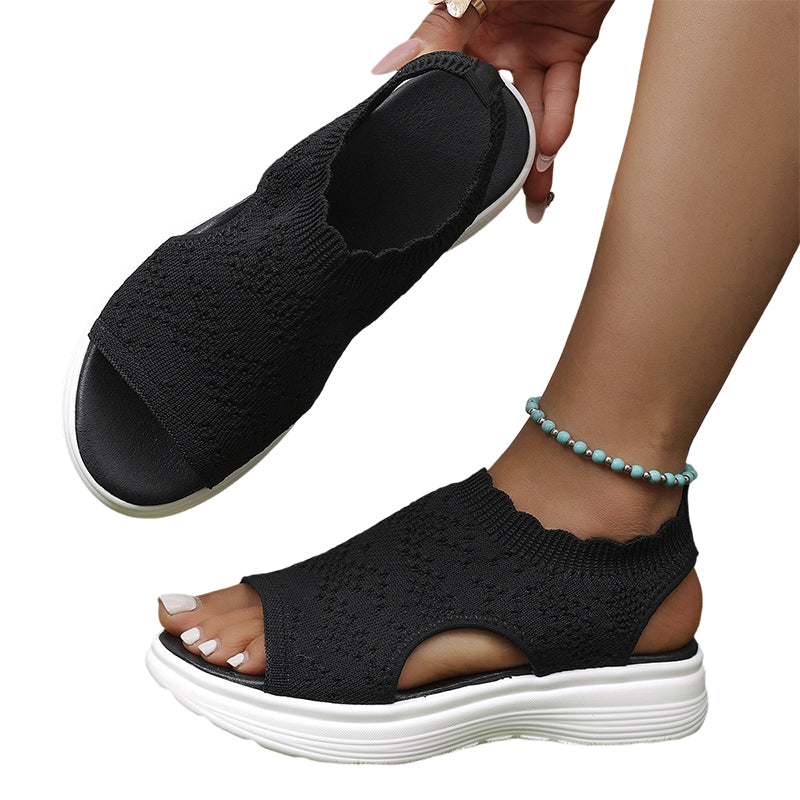 Airelleโข โ Breathable Knit Cushioned Platform Sandals + 50% OFF