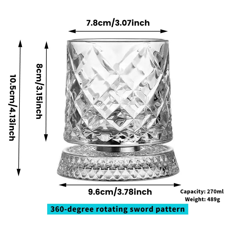 The AuraSpin Crystal Tumbler — Luxury 360° Spinning Glass + 50% OFF