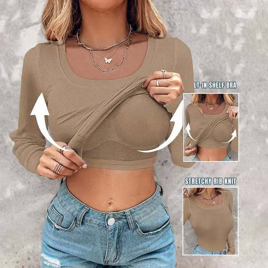 The Built-in Bra Ribbed Top - The Top That Has It All + 50% OFF