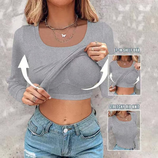 The Built-in Bra Ribbed Top - The Top That Has It All + 50% OFF