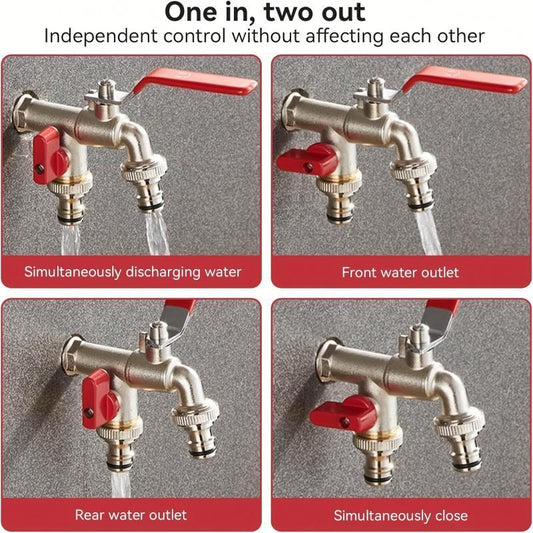 FlowForge DuoTap - WRAS-Approved Double Outlet Outdoor Tap - Weather-Resistant with Built-In Non-Return Valve - 50% OFF