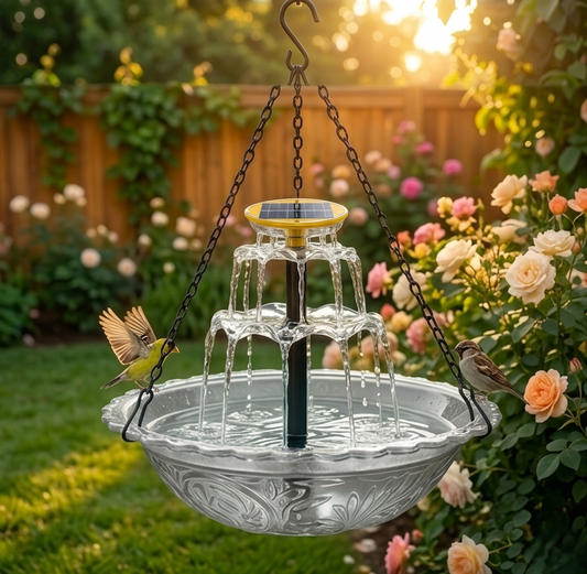Arbora™ – Solar Cascade Hanging Bird Bath Fountain +50% OFF