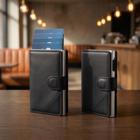 Warden™ – RFID-Blocking Slim Wallet with Pop-Up Card Access & AirTag Slot +50% OFF