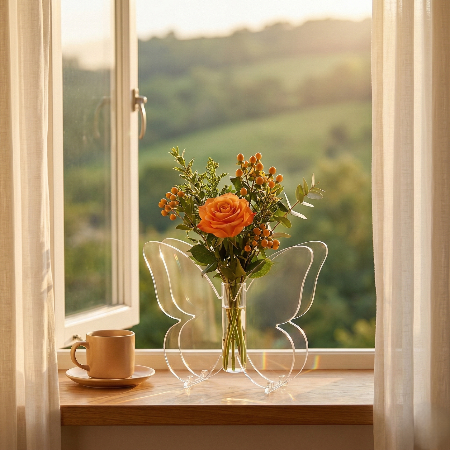 Winglow™ – Butterfly Acrylic Flower Vase | Clear Sculptural Home Décor +50% OFF