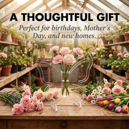 Winglow™ – Butterfly Acrylic Flower Vase | Clear Sculptural Home Décor +50% OFF