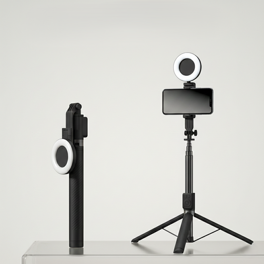 Glint™ – 6-in-1 Selfie Stick Tripod with Fill Light & Bluetooth Remote+ 50% OFF