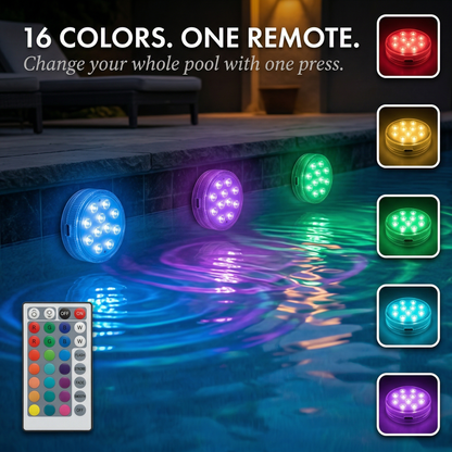 Lumova™ – 16-Color Submersible LED Pool Lights with RF Remote +50% OFF