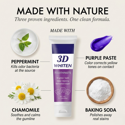 Pearlmint™ – Natural Whitening Toothpaste with Peppermint, Chamomile & Baking Soda + 50% OFF