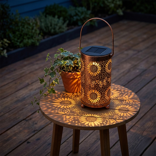 Embercroft™ – Solar Lantern with Colorful Sunflower Light Projection, IP55 Waterproof + 50% OFF