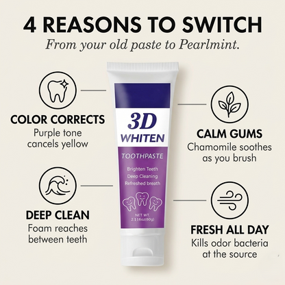 Pearlmint™ – Natural Whitening Toothpaste with Peppermint, Chamomile & Baking Soda + 50% OFF