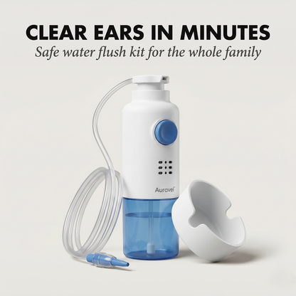 Auravel™ – Safe Water Irrigation Ear Wax Removal Kit with Replaceable Nozzles + 50% OFF