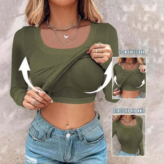 The Built-in Bra Ribbed Top - The Top That Has It All + 50% OFF