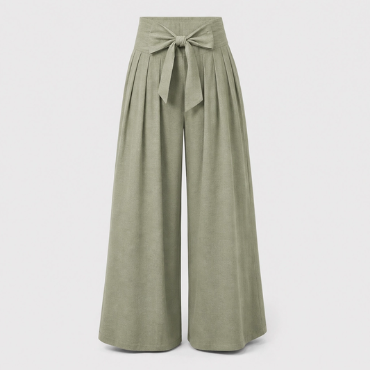 Velloria™ – High-Waisted Tie-Front Wide-Leg Pants with Pockets + 50% OFF