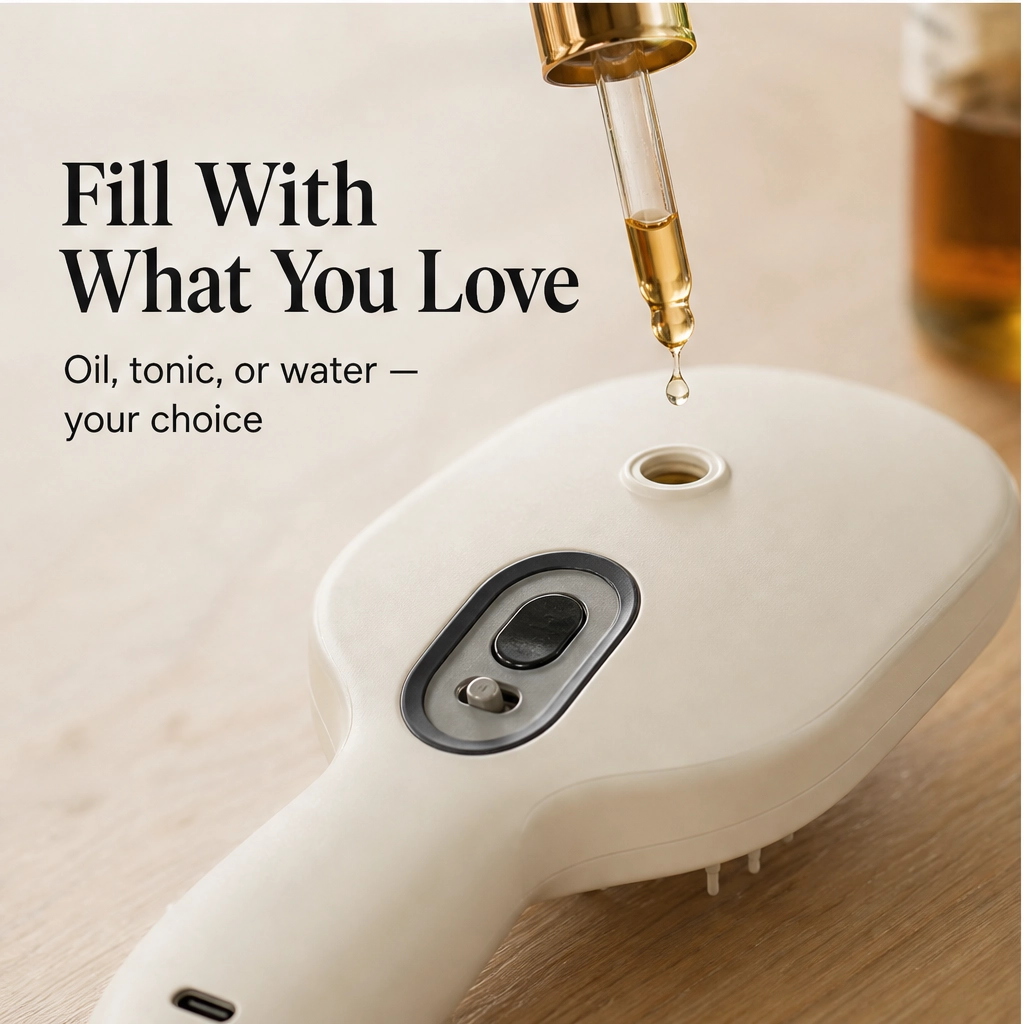 Dewelle™ – Spray, Massage & Detangle 3-in-1 Electric Hair Brush + 50% OFF