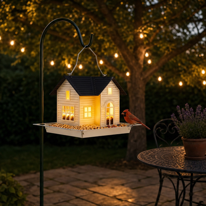 Wrenmere™ – Solar Lantern Metal Bird Feeder with Warm LED Glow + 50% OFF