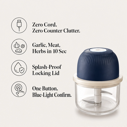 Prepwell – Cordless Rechargeable Mini Electric Food Processor + 50% OFF