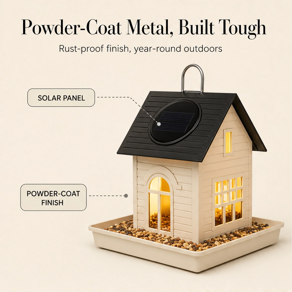 Wrenmere™ – Solar Lantern Metal Bird Feeder with Warm LED Glow + 50% OFF