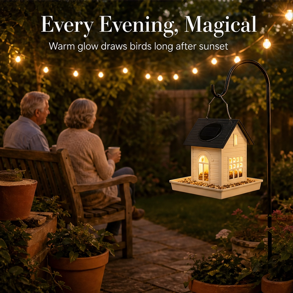 Wrenmere™ – Solar Lantern Metal Bird Feeder with Warm LED Glow + 50% OFF